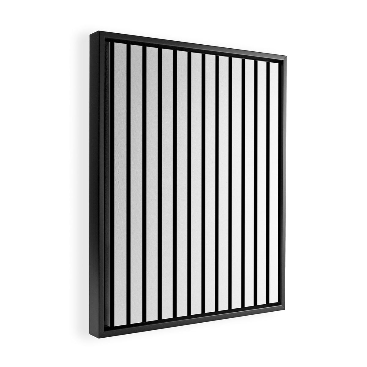 Vertical Black Stripes Pattern Framed Canvas Print Gallery Image 2