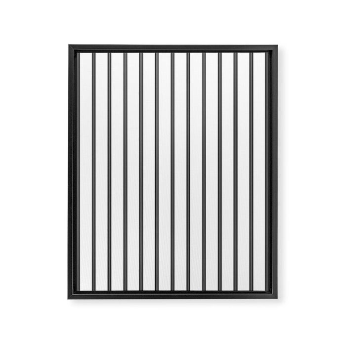 Vertical Dark Grey Stripes Pattern Framed Canvas Print Gallery Image 1