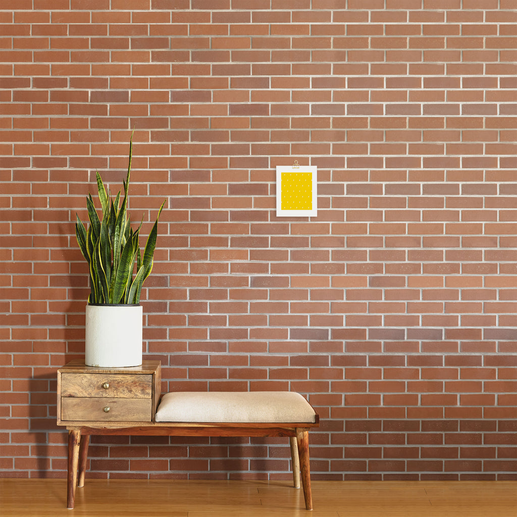 White Lightning Bolt pattern on Yellow background Art Print Gallery Image 2
