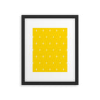 White Lightning Bolt pattern on Yellow background Framed Art Print Gallery Image 6