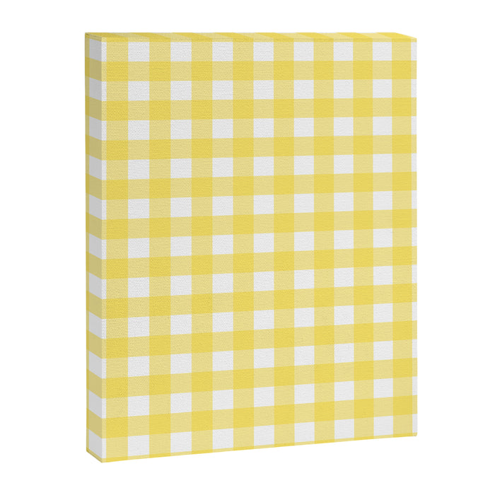 Yellow gingham pattern Canvas Print Gallery Image 1