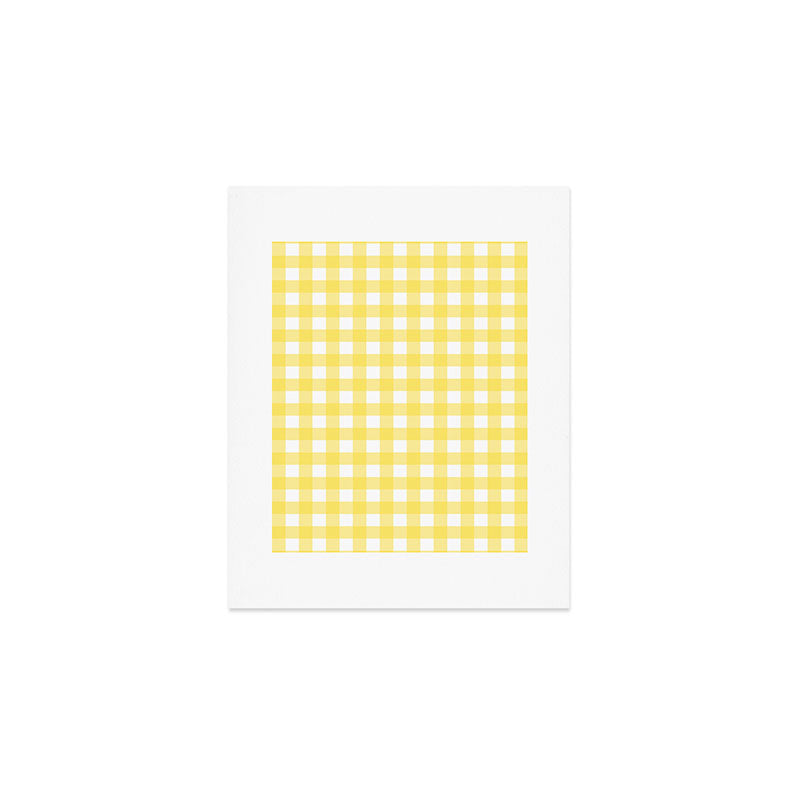 Yellow gingham pattern Art Print Gallery Image 1