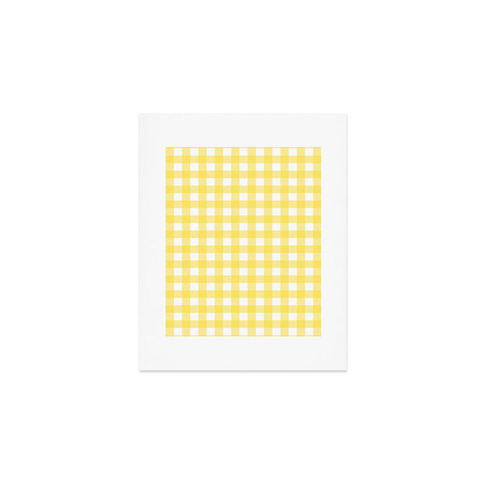 Yellow gingham pattern Art Print Gallery Image 1