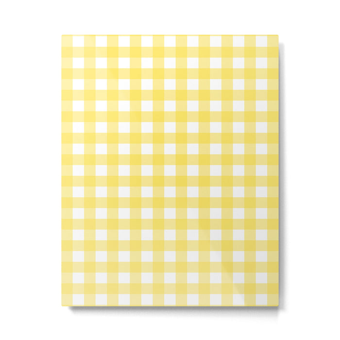Yellow gingham pattern Metal Print Gallery Image 1