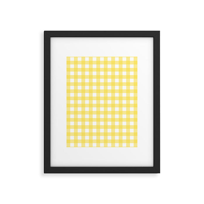 Yellow gingham pattern Framed Art Print Gallery Image 1