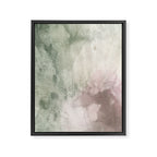 Abstract blush pink green white watercolor brushstrokes Framed Canvas Print Gallery Image 8