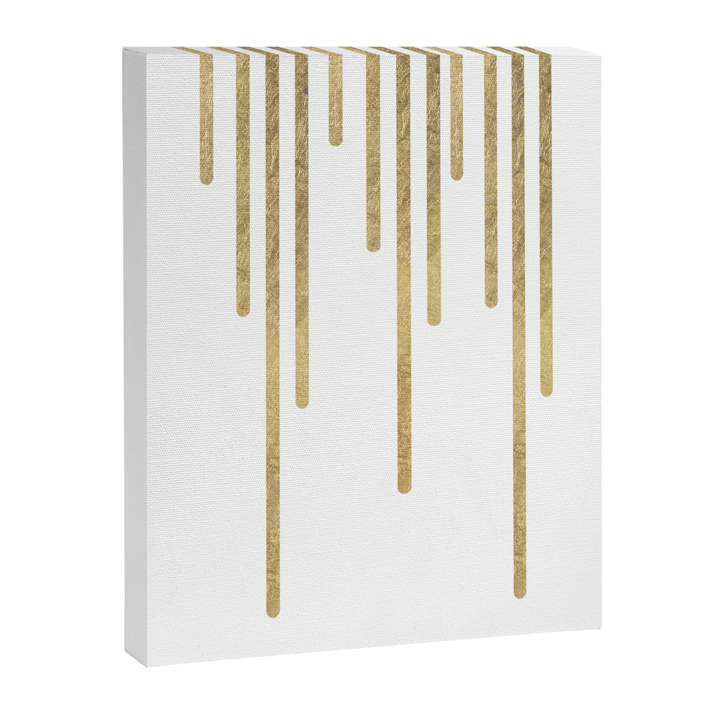 Abstract minimalist white gold geometrical lines Canvas Print Gallery Image 8