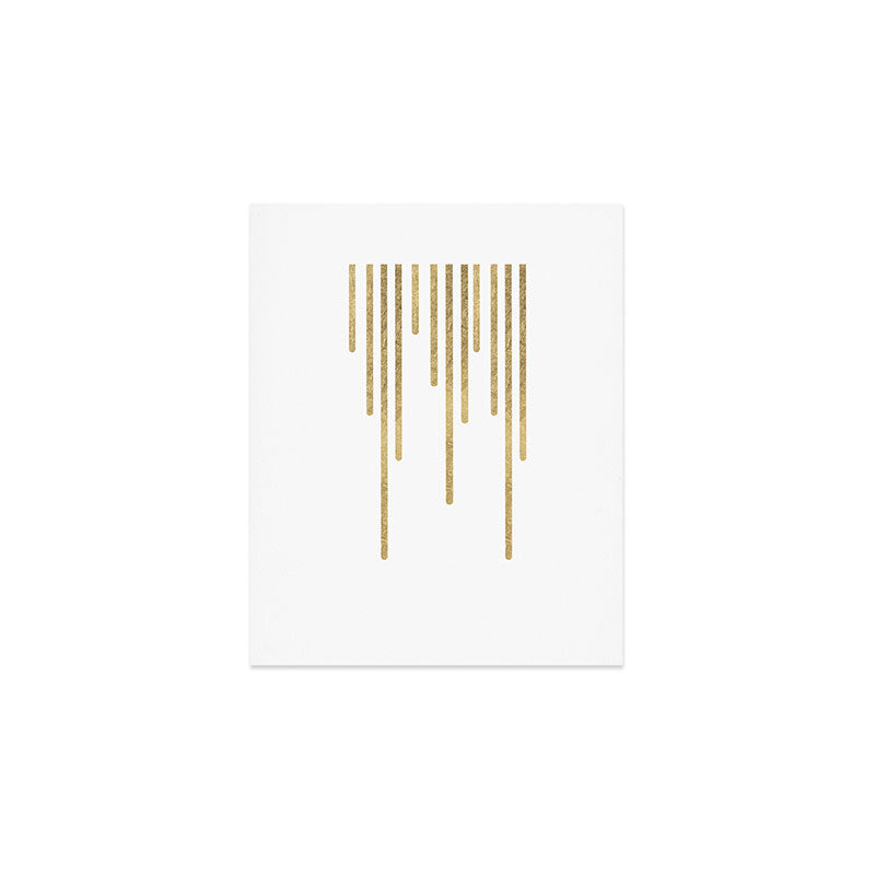 Abstract minimalist white gold geometrical lines Art Print Gallery Image 1