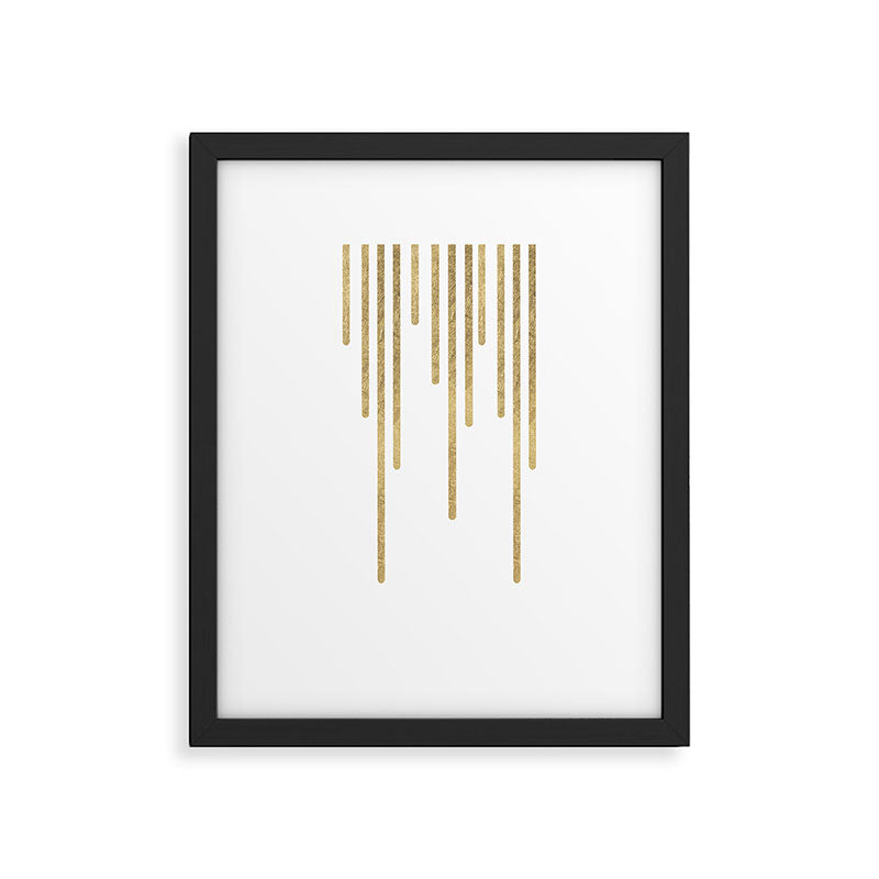 Abstract minimalist white gold geometrical lines Framed Art Print Gallery Image 6