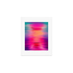 Abstract modern art pink violet teal brushstrokes Art Print Gallery Image 1
