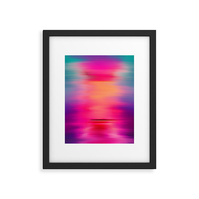Abstract modern art pink violet teal brushstrokes Framed Art Print Gallery Image 4