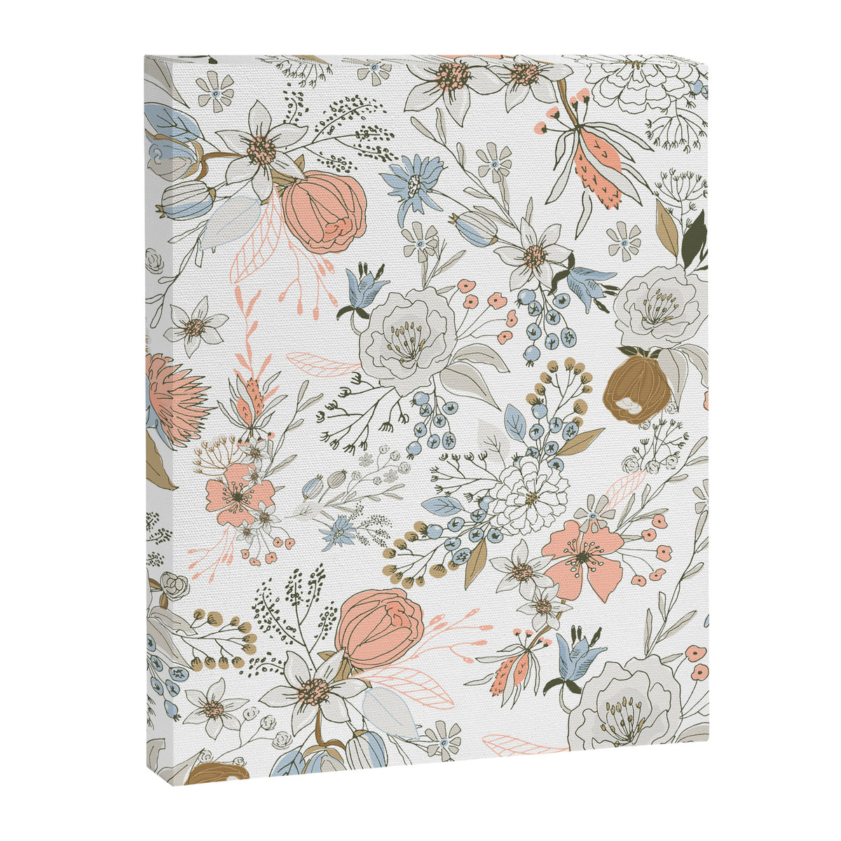 Abstract modern coral white pastel rustic floral Canvas Print Gallery Image 8