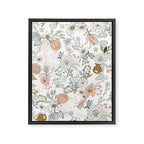 Abstract modern coral white pastel rustic floral Framed Canvas Print Gallery Image 8