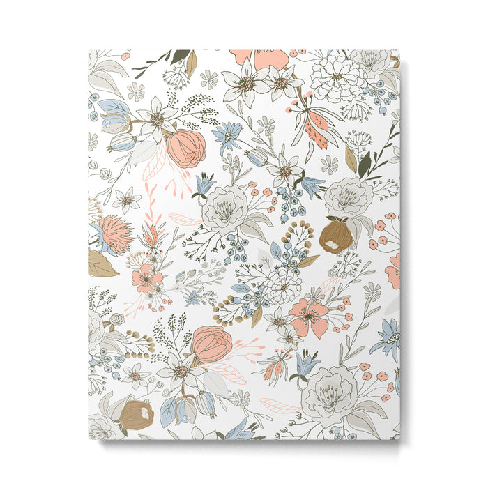 Abstract modern coral white pastel rustic floral Metal Print Gallery Image 1