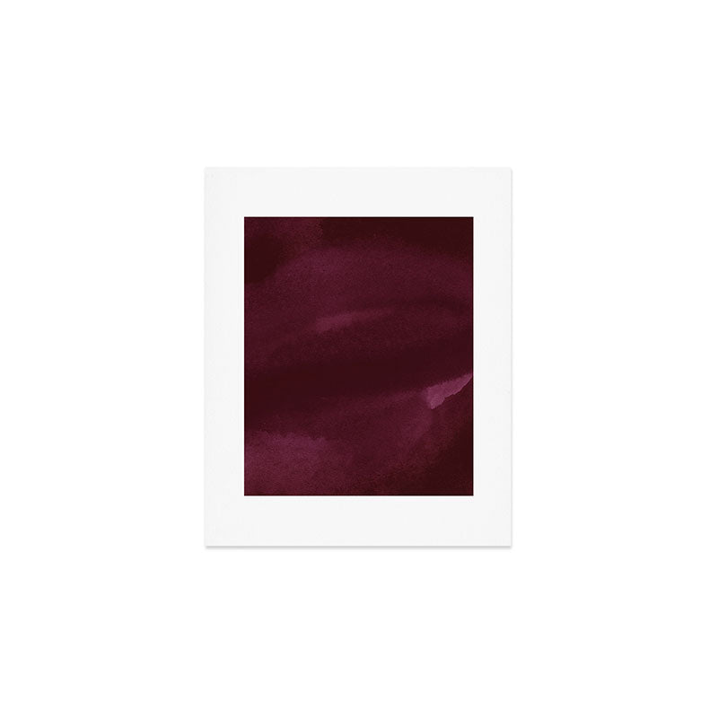 Abstract modern dark burgundy watercolor Art Print Gallery Image 1
