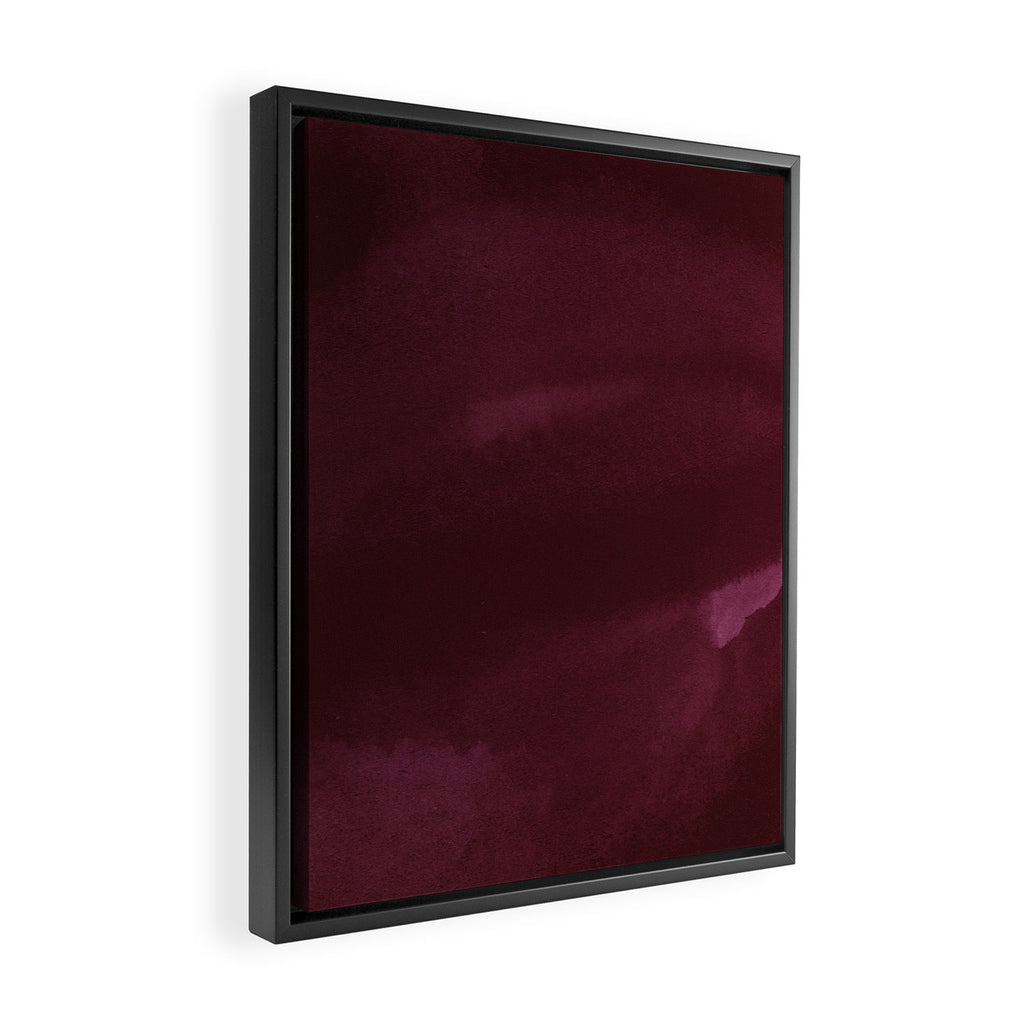 Abstract modern dark burgundy watercolor Framed Canvas Print Gallery Image 2