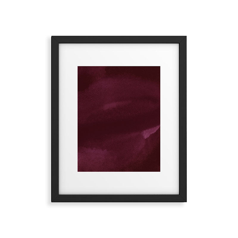Abstract modern dark burgundy watercolor Framed Art Print Gallery Image 4