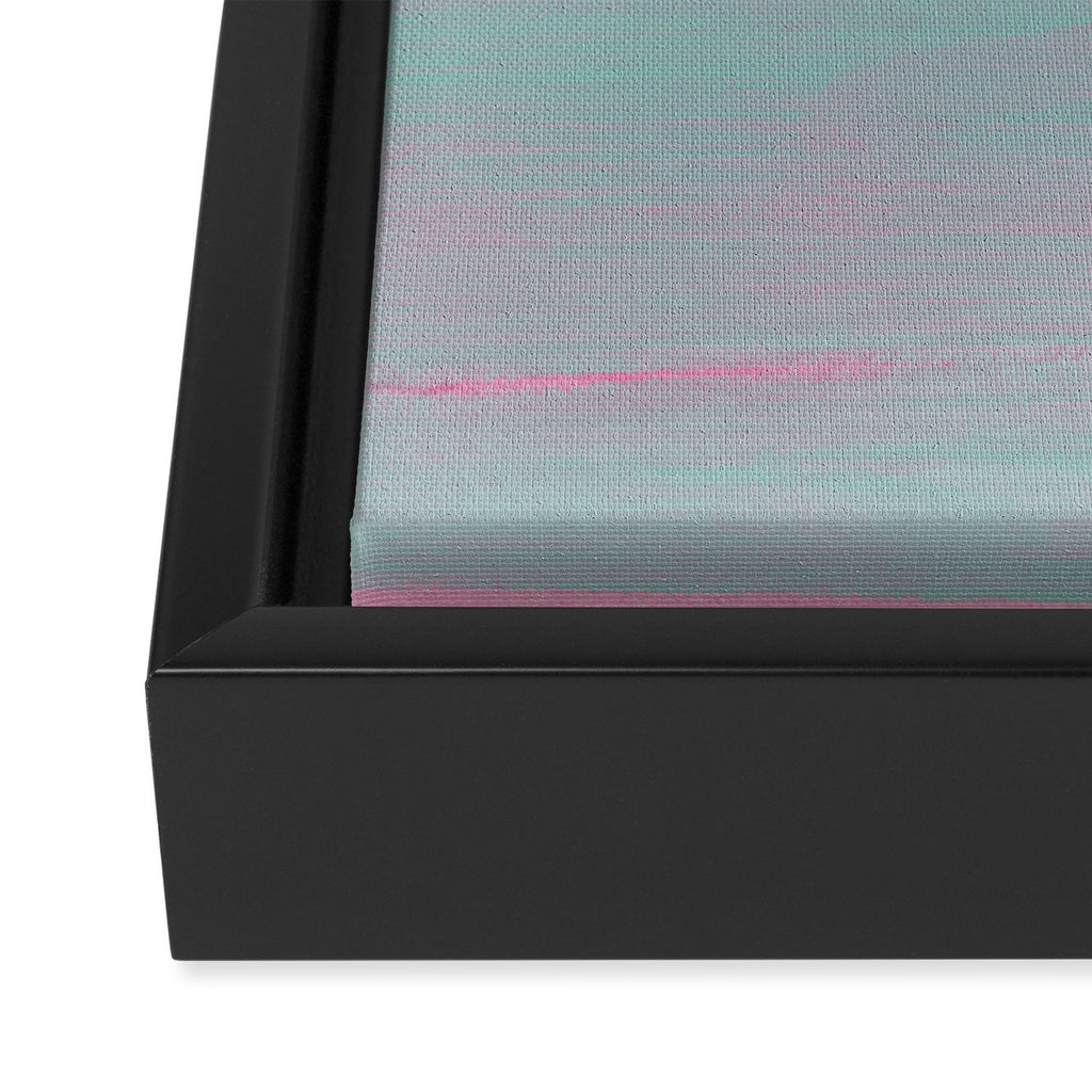 Abstract Orange Pink Teal Watercolor Sunset  Framed Canvas Print Gallery Image 3