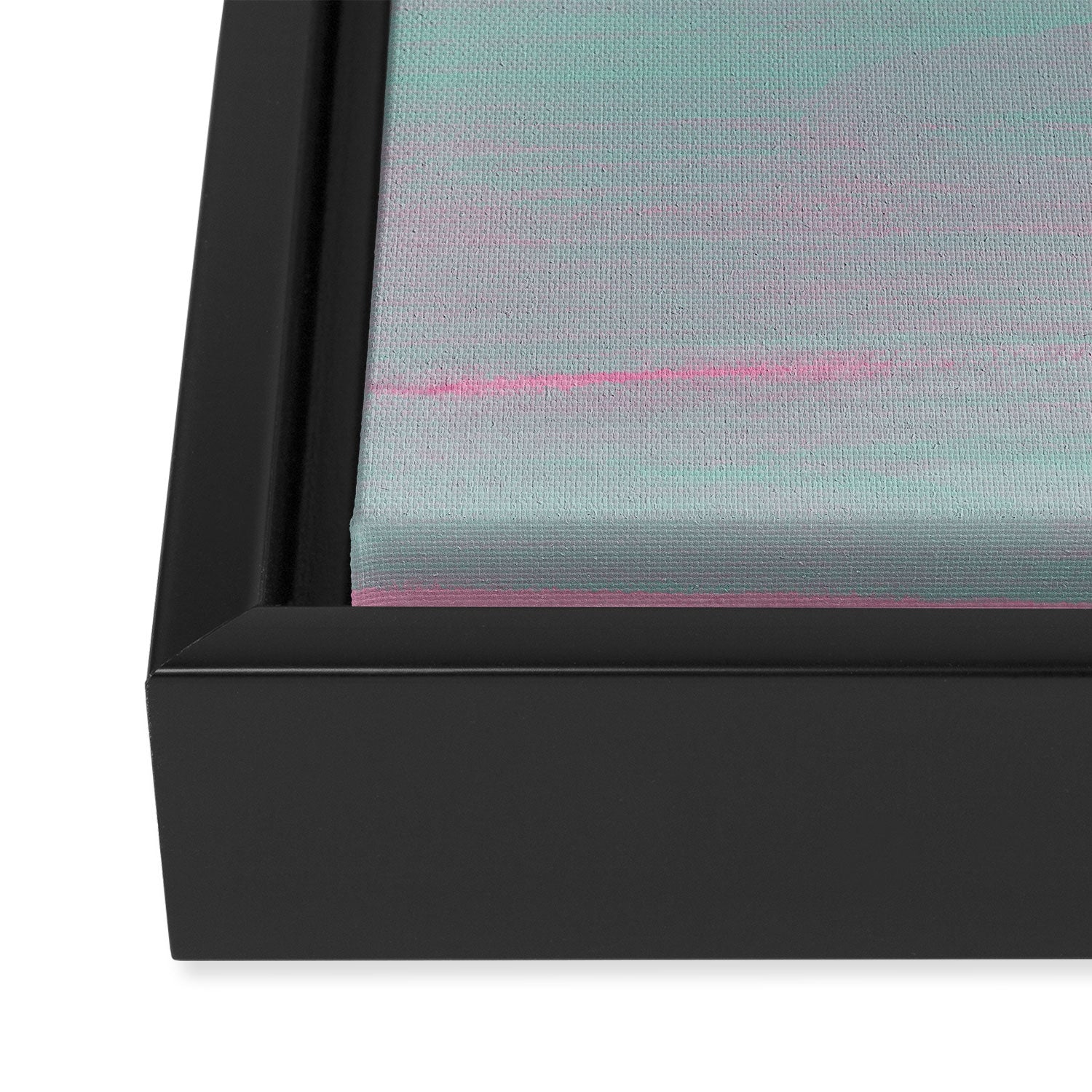 Abstract Orange Pink Teal Watercolor Sunset  Framed Canvas Print Gallery Image 3