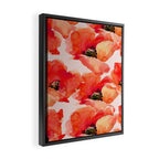 Abstract watercolor red orange pink poppies flowers Framed Canvas Print Gallery Image 2
