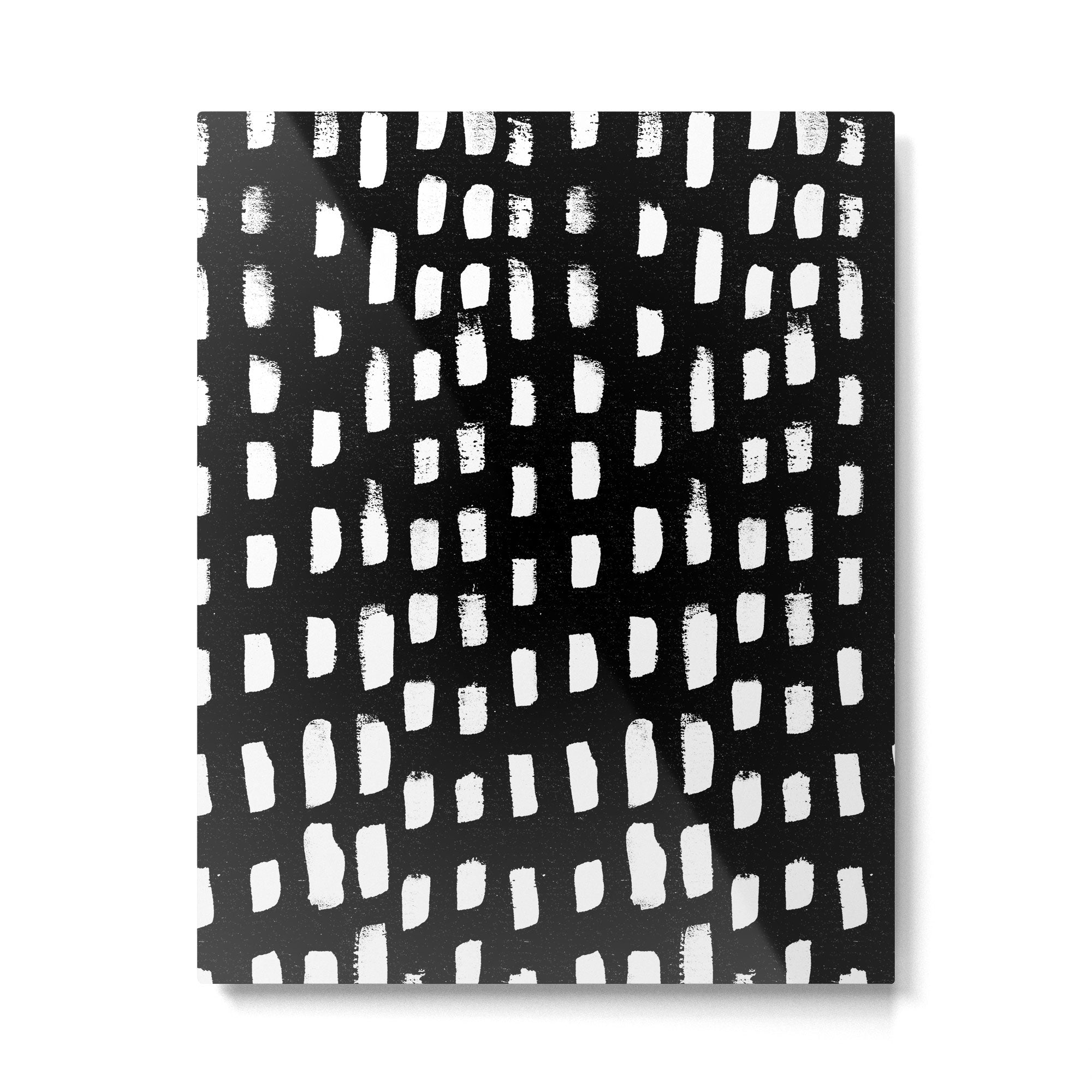 Artistic modern black white paint brushstrokes Metal Print Gallery Image 6