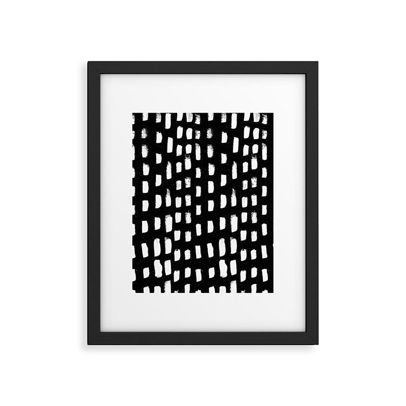 Artistic modern black white paint brushstrokes Framed Art Print Gallery Image 6