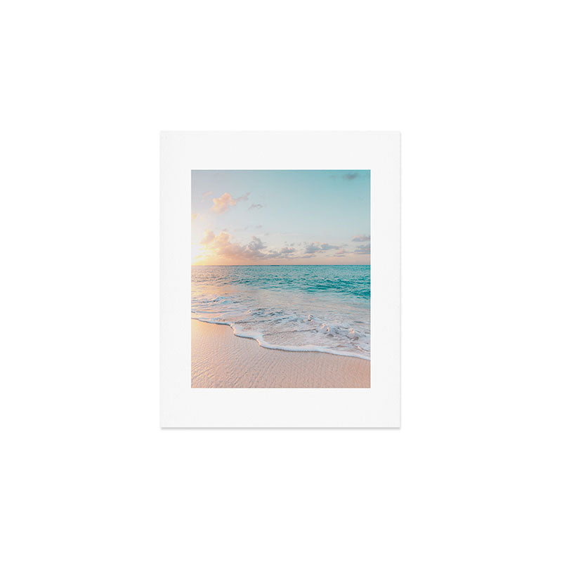 Beautiful tropical turquoise sandy beach photo Art Print Gallery Image 1