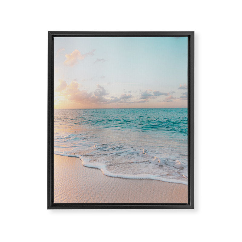 Beautiful tropical turquoise sandy beach photo Framed Canvas Print Gallery Image 8