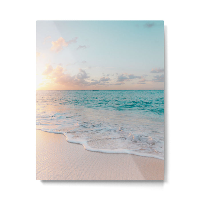 Beautiful tropical turquoise sandy beach photo Metal Print Gallery Image 1