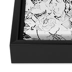 Black gray modern watercolor roses floral pattern Framed Canvas Print Gallery Image 3