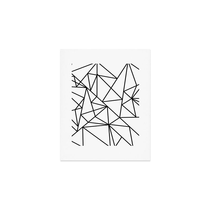 Black white modern abstract geometrical pattern Art Print Gallery Image 1