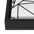 Black white modern abstract geometrical pattern Framed Canvas Print Gallery Image 3