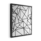Black white modern abstract geometrical pattern Framed Canvas Print Gallery Image 2