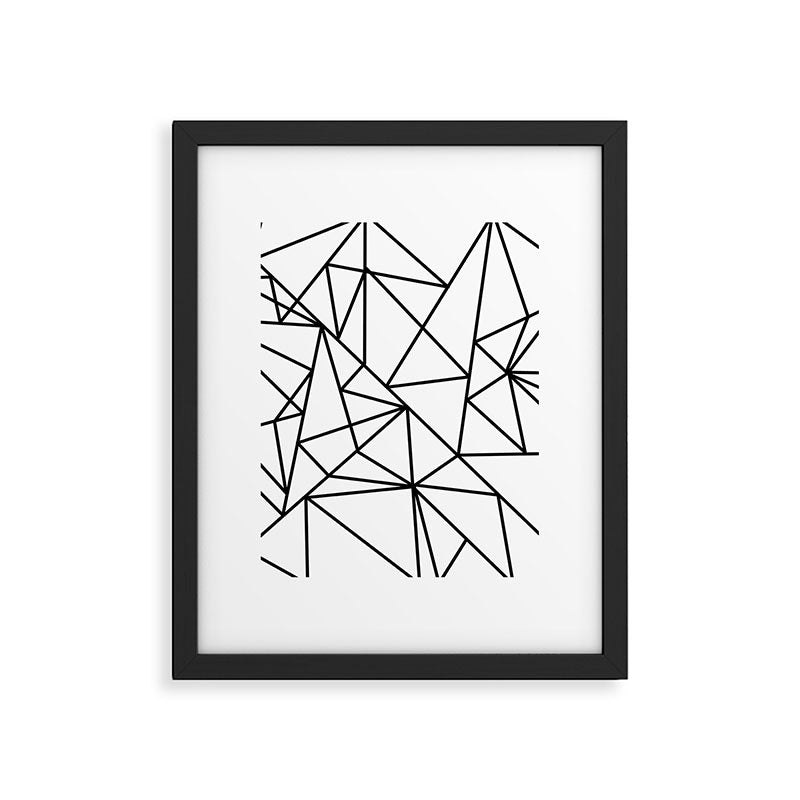 Black white modern abstract geometrical pattern Framed Art Print Gallery Image 6