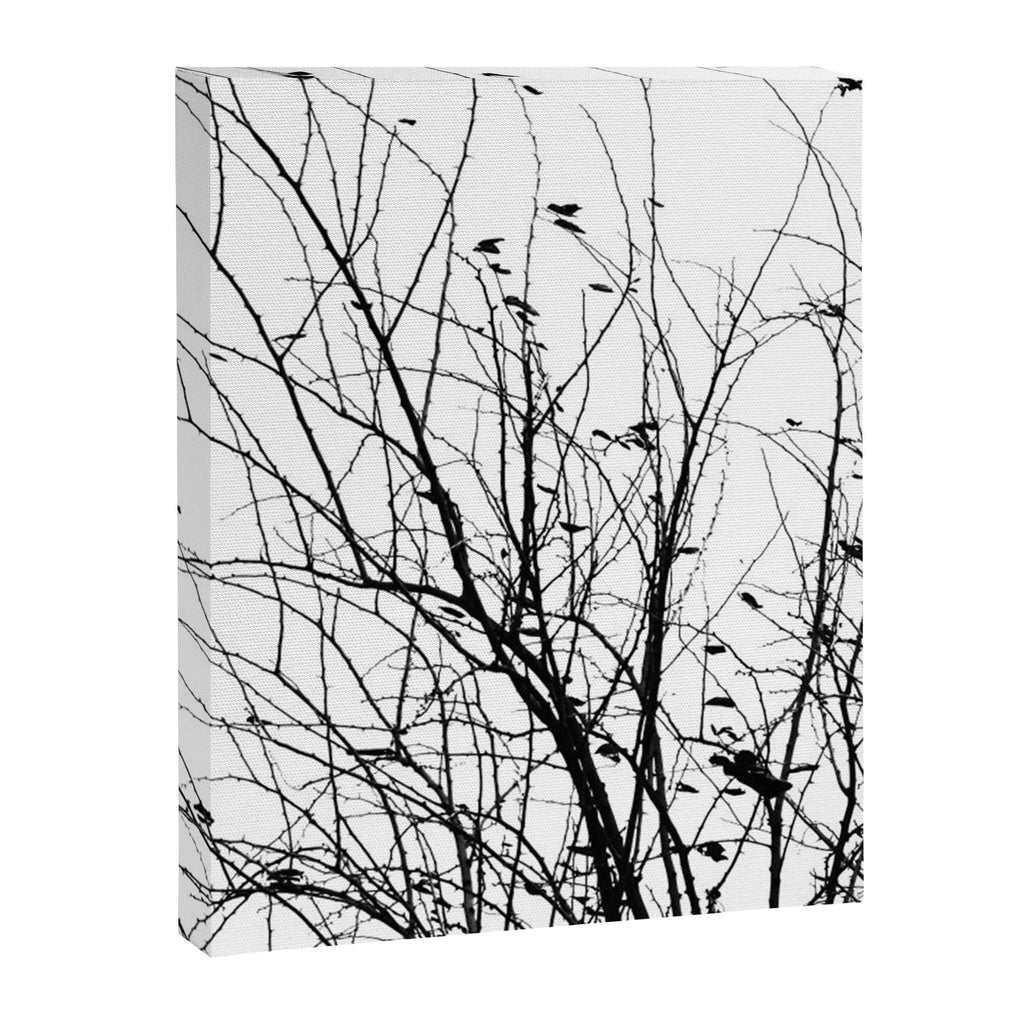 Black white tree branch bird nature pattern Canvas Print Gallery Image 8