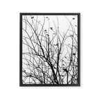 Black white tree branch bird nature pattern Framed Canvas Print Gallery Image 8