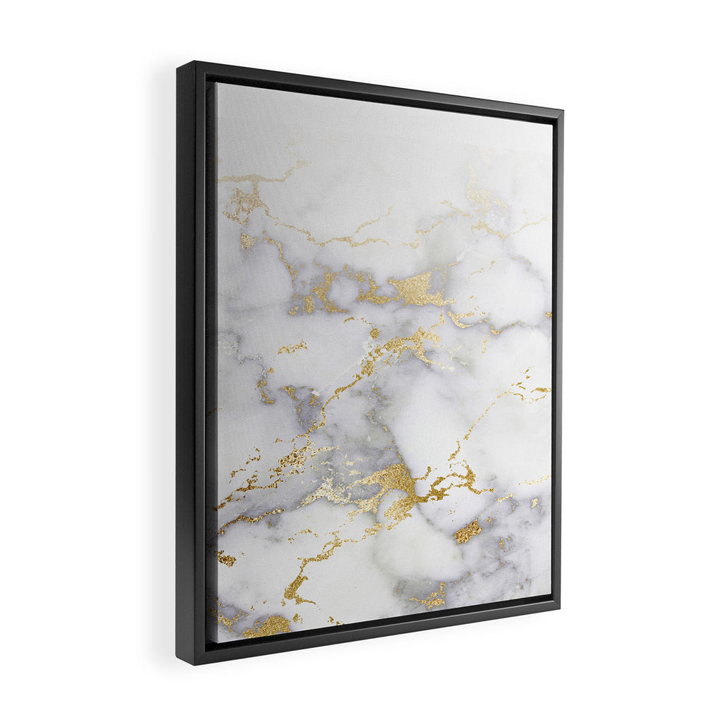 Blush chic faux gold gray gradient marble Framed Canvas Print Gallery Image 2