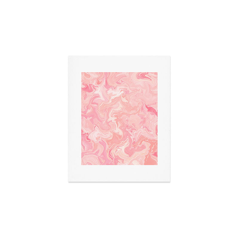 Blush pink abstract watercolor marble pattern Art Print Gallery Image 1