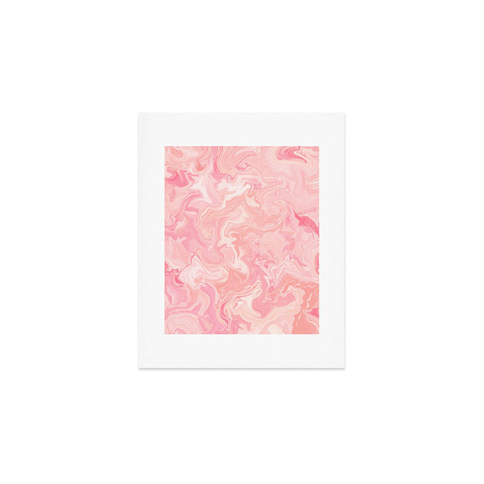 Blush pink abstract watercolor marble pattern Art Print Gallery Image 1