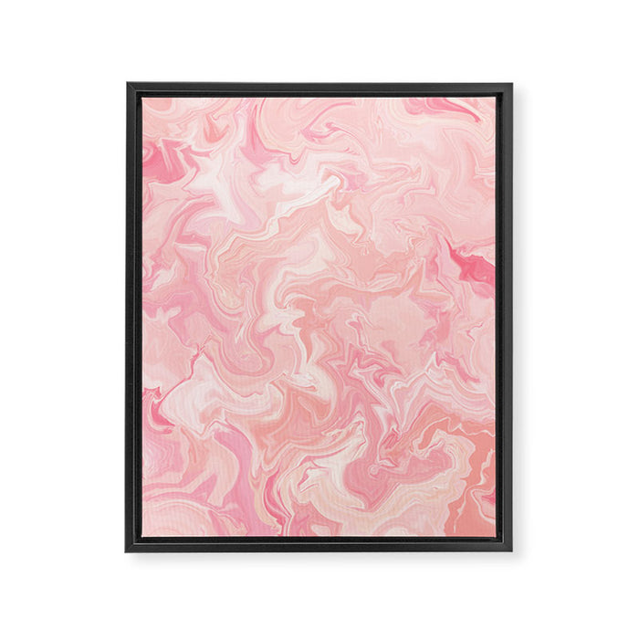 Blush pink abstract watercolor marble pattern Framed Canvas Print Gallery Image 1