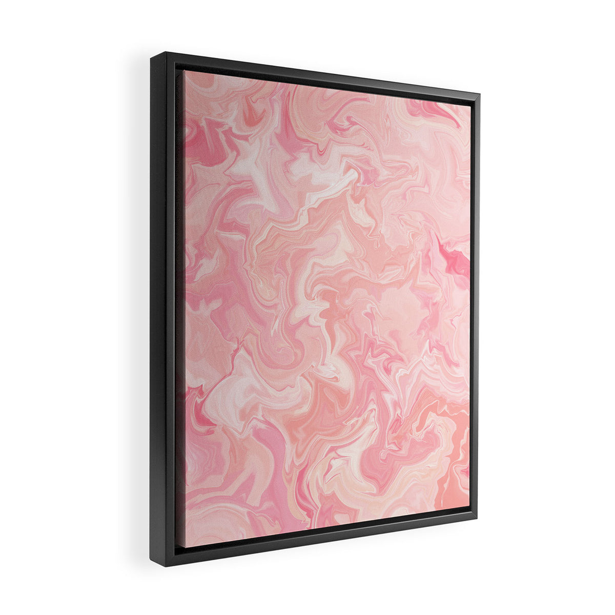 Blush pink abstract watercolor marble pattern Framed Canvas Print Gallery Image 2