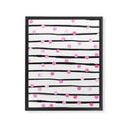 Blush pink black watercolor modern stripes polka dots Framed Canvas Print Gallery Image 8