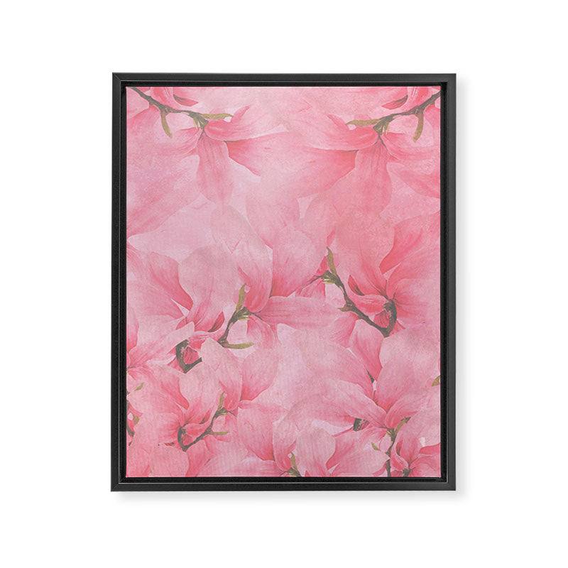 Blush pink green watercolor orchids flowers  Framed Canvas Print Gallery Image 8