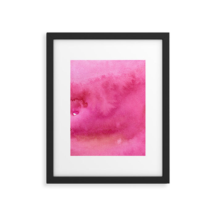 Blush pink magenta watercolor paint gradient Framed Art Print Gallery Image 1