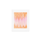 Blush pink orange watercolor hand painted ombre ikat Art Print Gallery Image 1