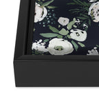 Blush pink white green black watercolor modern floral Framed Canvas Print Gallery Image 3