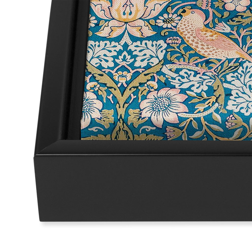 Bohemian elegant blue pink white bird floral Framed Canvas Print Gallery Image 3