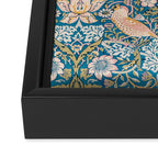 Bohemian elegant blue pink white bird floral Framed Canvas Print Gallery Image 3