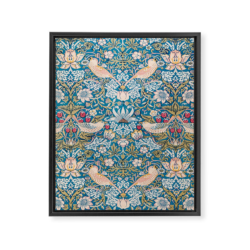 Bohemian elegant blue pink white bird floral Framed Canvas Print Gallery Image 8