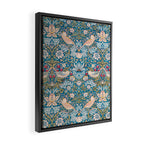 Bohemian elegant blue pink white bird floral Framed Canvas Print Gallery Image 2